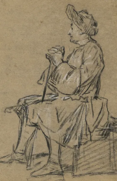 Study of a Seated Man av Jean Siméon Chardin