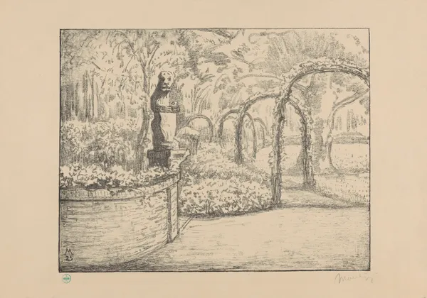 Tuin met rozenbogen op landgoed Zorgvliet Zorgvliet I av Simon Moulijn