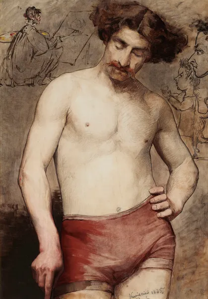 Male Semi-Nude av Anna Bilińska-Bohdanowicz