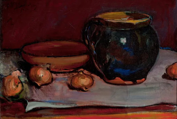 Still life with onions av Władysław Ślewiński