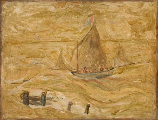 Sailing boat on a sea av Tadeusz Makowski