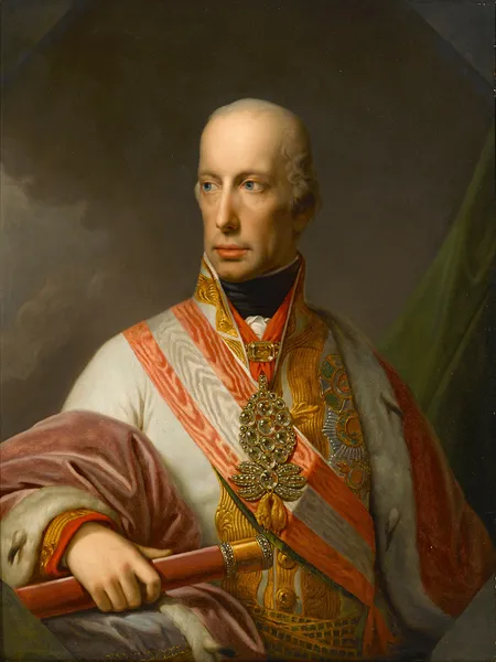 A portrait of Emperor Francis I (II) of Austria av Johann Baptist von Lampi the Elder