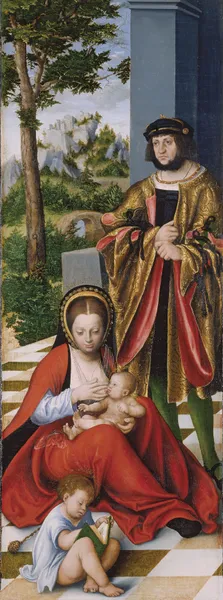 Mary Cleophas and Alphaeus (with the features of Frederick the Wise) with two of their sons av Lucas Cranach the Elder
