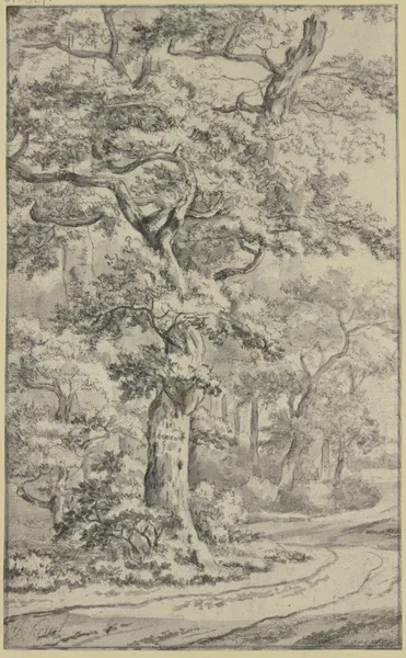 Path next to oak trees av Jan Van Kessel The Elder
