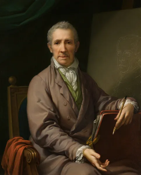 Selbstbildnis an der Staffelei av Johann Baptist von Lampi the Elder