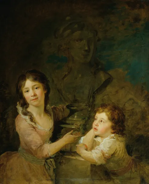 Zwei Kinder aus der Familie der Grafen Thomatis av Johann Baptist von Lampi the Elder