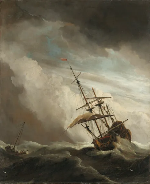 A Ship on the High Seas Caught by a Squall, Known as ‘The Gust’ av Willem van de Velde the Younger