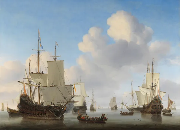Dutch Ships in a Calm Sea av Willem van de Velde the Younger