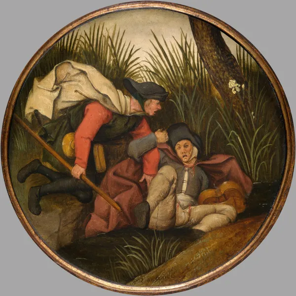 If the Blind Lead the Blind, Both Shall Fall into the Ditch av Pieter Brueghel The Younger