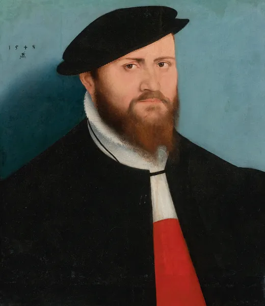 Portrait Of A Man In A Hat av Lucas Cranach the Younger