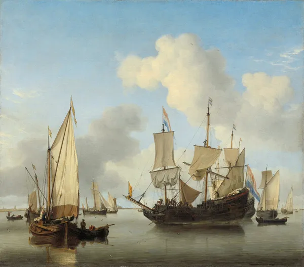 Ships at Anchor on the Coast av Willem van de Velde the Younger
