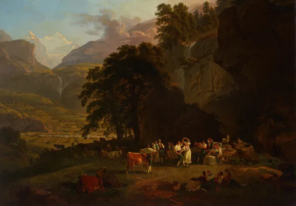 Soirée champêtre dans l’Oberhasli av Gabriel Lory the Younger