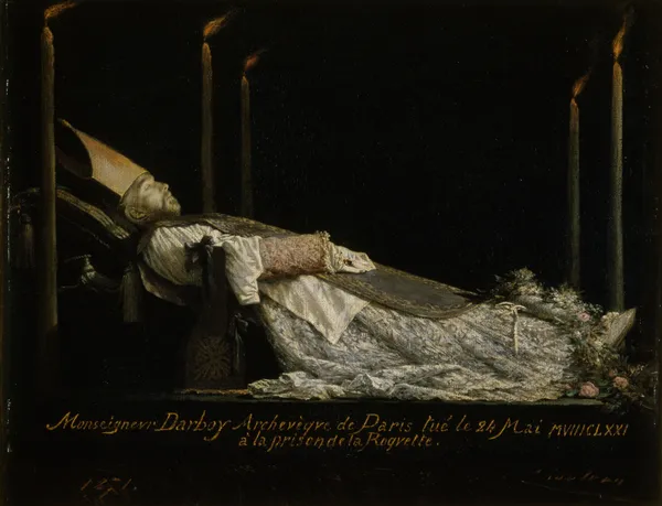 Monseigneur Darboy (1813-1871), archevêque de Paris, exposé après sa mort av Théobald Chartran