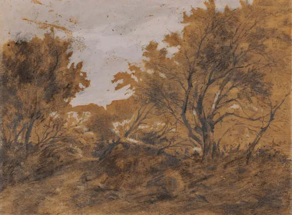 Paysage boisé, coup de vent av Théodore Rousseau