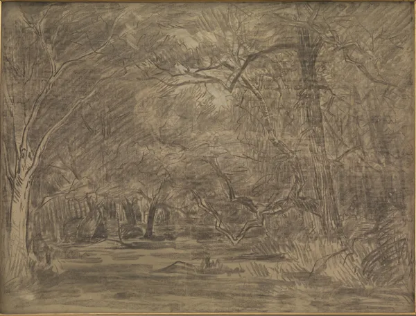 The interior of a forest av Théodore Rousseau