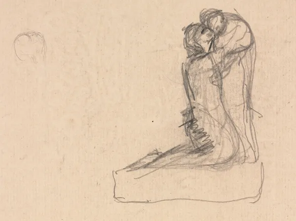 Sketch of Two Figures Embracing (verso) av Théodule Ribot