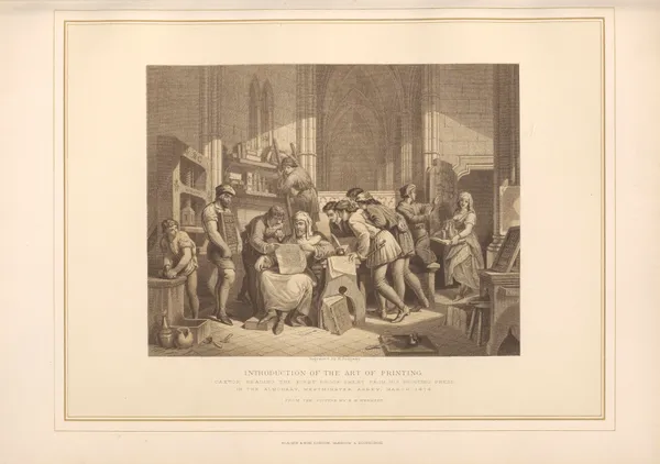 Introduction of the Art of Printing – E. H. Wehnert (19th century) av Thomas Archer