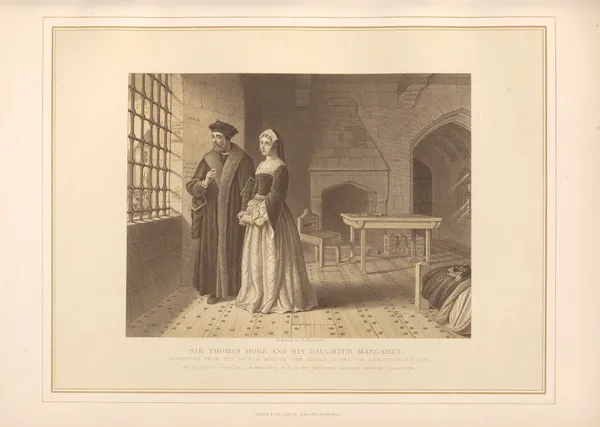 Sir Thomas More and his Daughter Margaret in the Prison – J. R. Herbert (19th century) av Thomas Archer