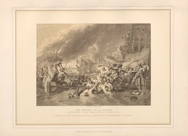 The Battle of La Hogue – Benjamin West (19th century) av Thomas Archer
