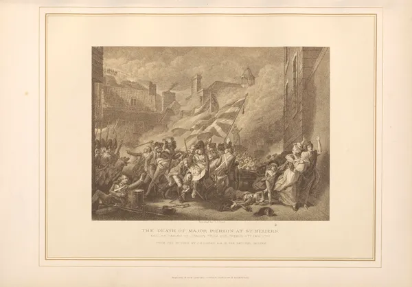 The Death of Major Pierson at St. Heliers, Jersey – John Singleton Copely (19th century) av Thomas Archer
