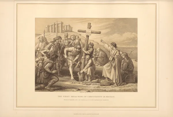 The First Preaching of Christianity in Britain – C. W. Cope (19th century) av Thomas Archer