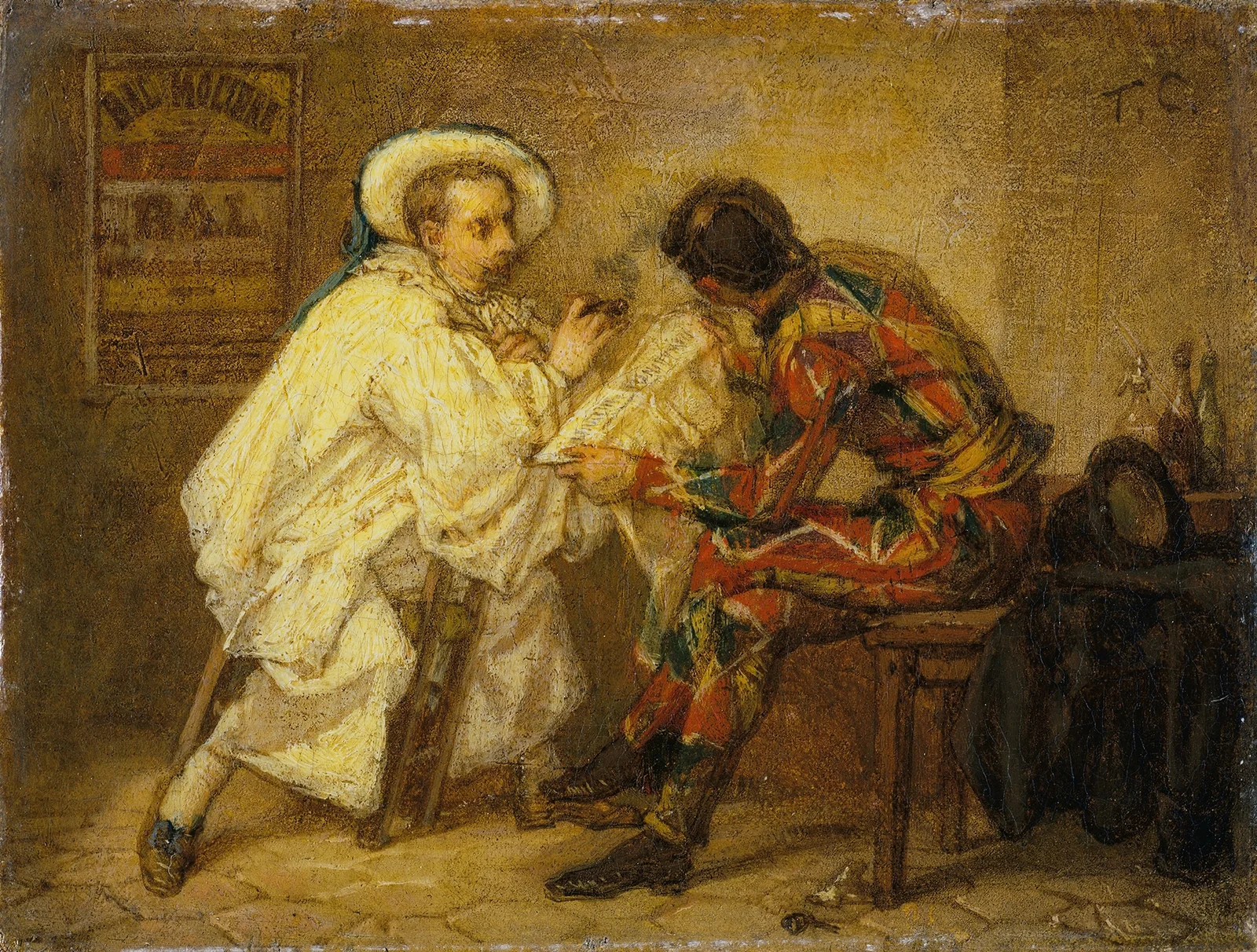 Harlequin and Pierrot av Thomas Couture