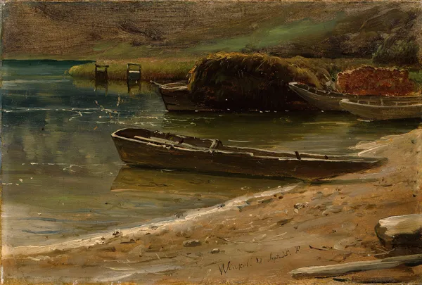 At the Bank, Winkel in Switzerland av Thomas Fearnley