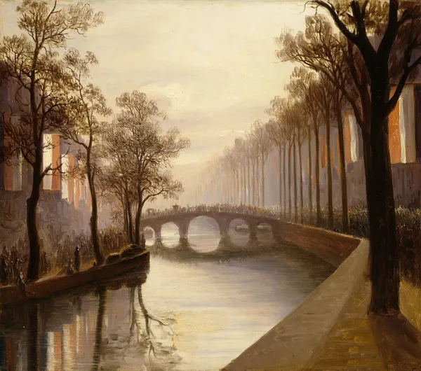 King Vilhelm II’s ceremonial Processsion in Amsterdam in 1840 av Thomas Fearnley