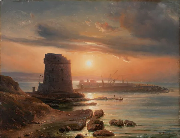 The Harbour in Agrigento av Thomas Fearnley