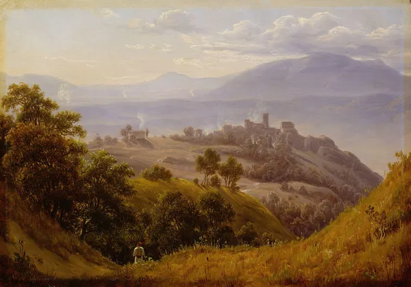 View of Olevano av Thomas Fearnley