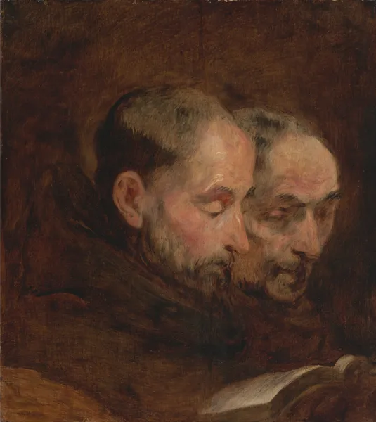 A Copy after a Painting Traditionally Attributed to Van Dyck of Two Monks Reading av Thomas Gainsborough