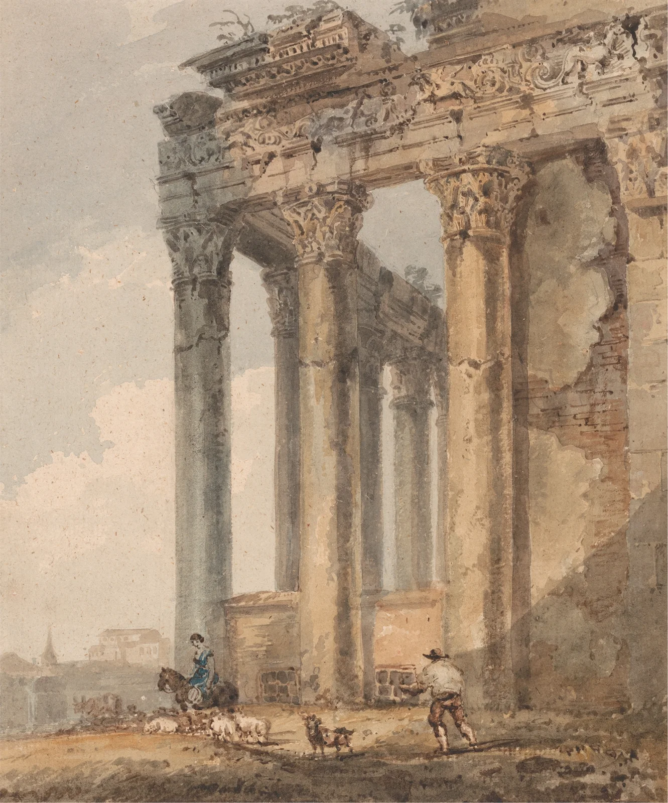 Tempio d’ Antonio e Faustina av Thomas Girtin