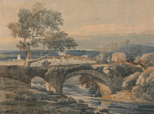 The Old Bridge in Devon av Thomas Girtin