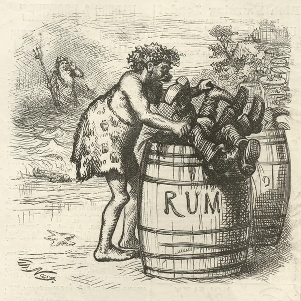 Bacchus drowns more than Neptune av Thomas Nast