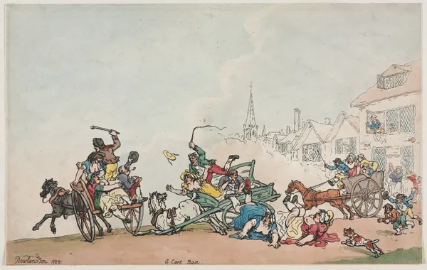 A Cart Race av Thomas Rowlandson