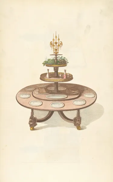 Three tiered dining table. av Thomas Sheraton