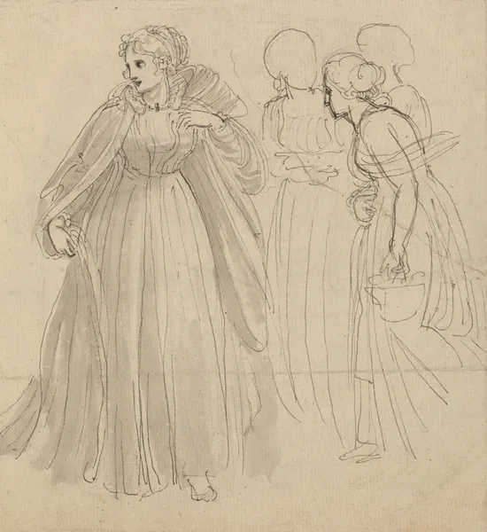 Study for Illustration – A Princess with her Attendants av Thomas Stothard