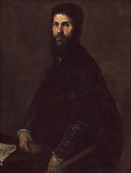 Man Holding a Flute av Titian