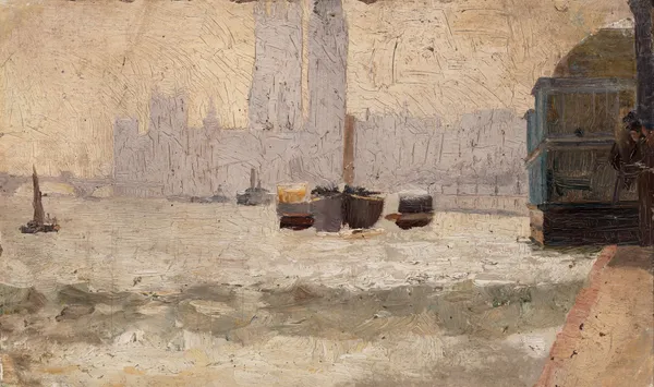 Fog, Thames Embankment av Tom Roberts