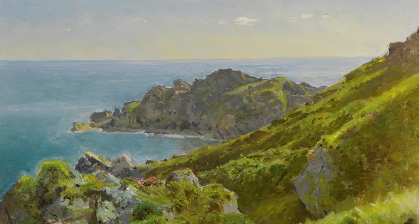 Coastline With Grassy Slope av William Trost Richards