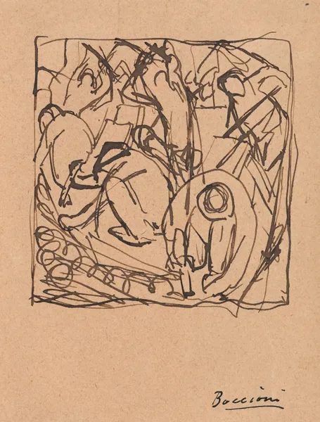 Composition Study for ‘The Street Pavers’ av Umberto Boccioni