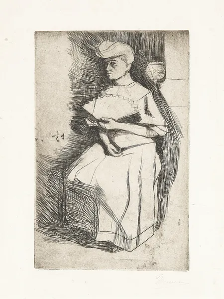 Donna con ventaglio av Umberto Boccioni