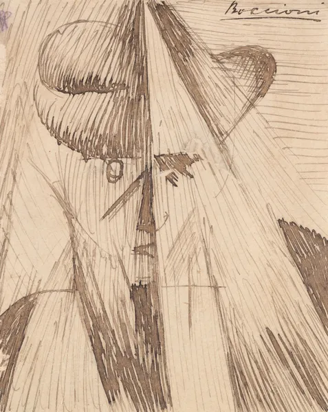 Head Against the Light (The Artist’s Sister) av Umberto Boccioni