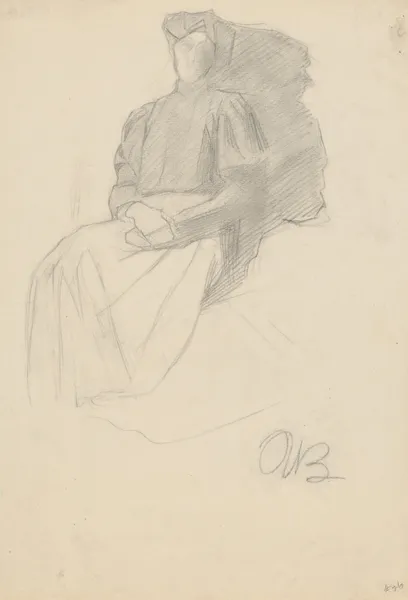 Seated Woman with a Dark Blouse av Umberto Boccioni