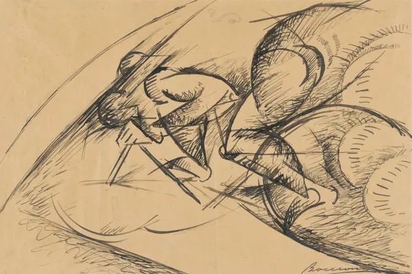 Study for Dynamic Force of a Cyclist I av Umberto Boccioni