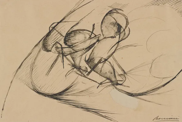 Study for Dynamic Force of a Cyclist II av Umberto Boccioni