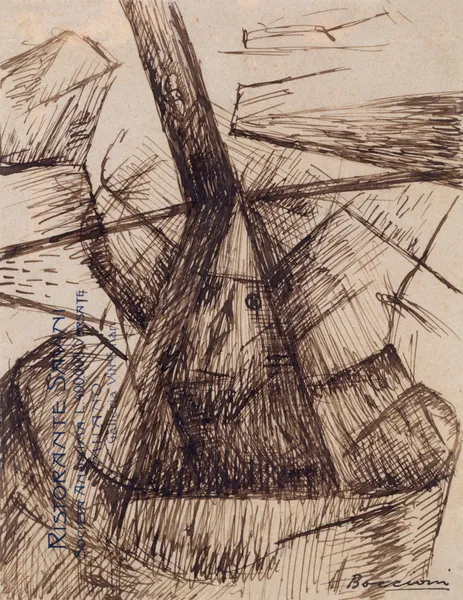 Study for ‘Fusion of a Head and a Window’ av Umberto Boccioni