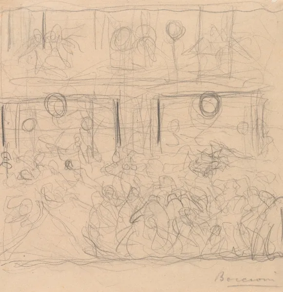 Study for ‘The Riot’ av Umberto Boccioni