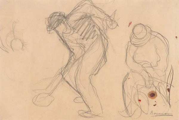 Study for ‘The Street Pavers’; Two Workmen av Umberto Boccioni