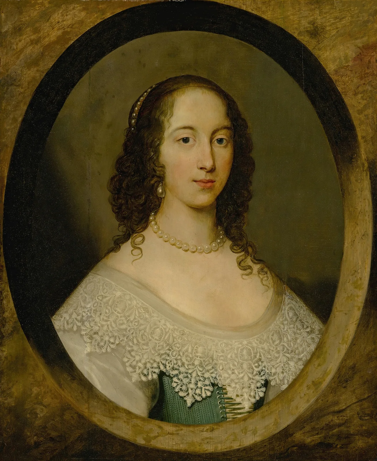 Portrait of a lady av Cornelis Jonson van Ceulen